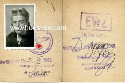 Photo 2 : VORLÄUFIGER AUSWEIS NR. 4570 ausgestellt 1942 durch...