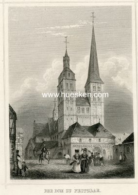 Photo 2 : FRITZLAR. Lithographie 'Der Dom zu Fritzlar' um 1850....