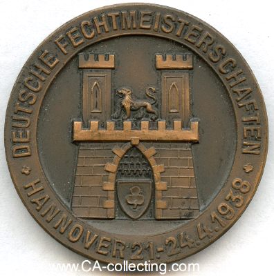 MEDAILLE 1938 'Deutsche Fechtmeisterschaften Hannover...