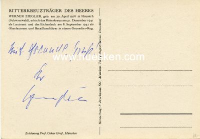 Foto 2 : ZIEGLER, Werner. Oberstleutnant des Heeres, Kommandeur...