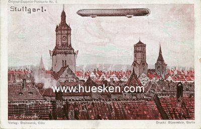 FARB-POSTKARTE 'Original-Zeppelin-Postkarte Nr. 6' mit...
