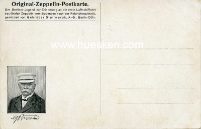 Foto 2 : FARB-POSTKARTE 'Original-Zeppelin-Postkarte Nr. 6' mit...
