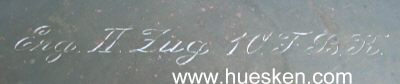 Photo 2 : GROSSE MESSING-METALLSCHALE mit Inschrift 'Erg. II. Zug...
