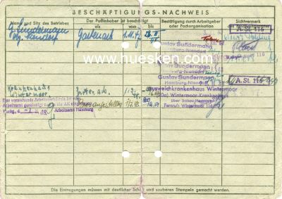 Photo 2 : ARBEITS-PASS ausgestellt 1947 durch das Arbeitsamt...