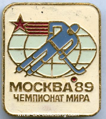 EISHOCKEY-MEISTERSCHAFT MOSKAU 1989. Besucherabzeichen....