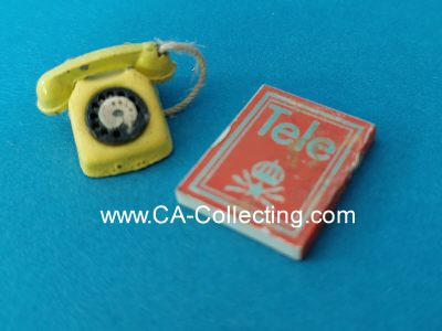 LUNDBY PUPPENHAUS TELEFON UND TELEFONBUCH um 1970....