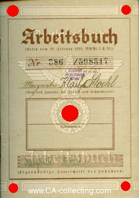 Foto 2 : ARBEITSBUCH DEUTSCHES REICH ausgestellt Wien 1939...
