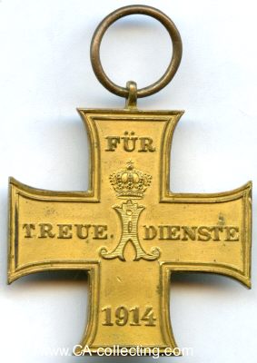 Foto 2 : KREUZ FÜR TREUE DIENSTE 1914-1918. Goldbronze. 36mm...