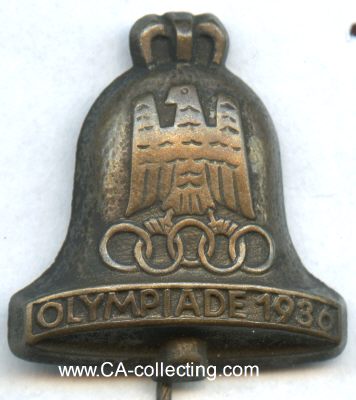 ANSTECKNADEL in Form der olympischen Glocke mit Inschrift...