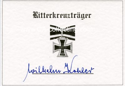 KOHLER, Wilhelm. Hauptmann des Heeres,...