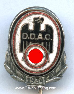 DER DEUTSCHE AUTOMOBIL-CLUB (DDAC). Ehrennadel 1934....