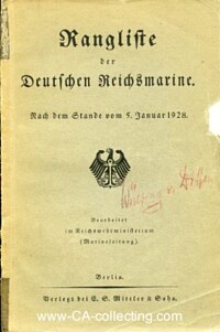 RANGLISTE DER DEUTSCHEN REICHSMARINE 1928.
