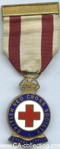 BRITISH RED CROSS SOCIETY 3 YEARS SERVICE MEDAL.