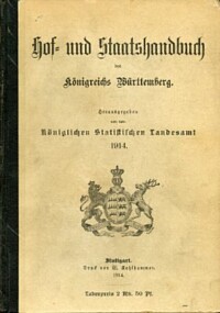 HOF-UND STAATSHANDBUCH DES KÖNIGREICHS WÜRTTEMBERG 1914.