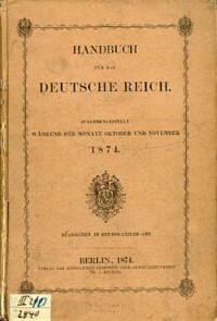HANDBUCH FÜR DAS DEUTSCHE REICH 1874.