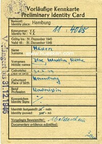 HAMBOURG IDENTIFICATION CARD