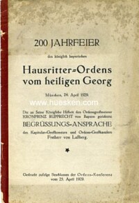 HAUSRITTER-ORDEN VOM HEILIGEN GEORG.