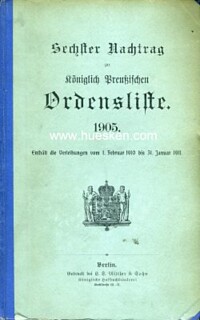 KÖNIGLICH PREUSSISCHE ORDENSLISTE 1910.
