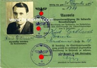 DISCOUNT ID CARD FOR BADLY WAR WOUNDED SOLDIERS