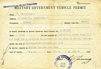 MILITARY GOVERNMENT VEHICLE PERMIT.