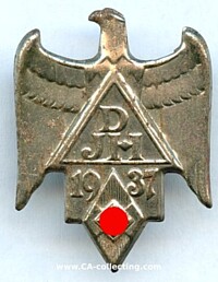 DJH-SPENDENABZEICHEN ADLER MIT DJH UND HJ-SYMBOL 1937.