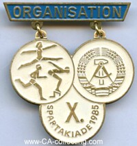 ABZEICHEN 'ORGANISATION - XII. SPARTAKIADE 1989'.