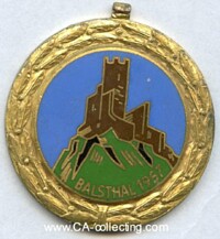 EMAILLIERTE MEDAILLE 'BALSTHAL 1957'.