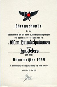BDM-EHRENURKUNDE 'BANNMEISTER 1939'