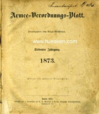 ARMEE-VERORDNUNGS-BLATT 1873.