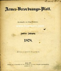 ARMEE-VERORDNUNGS-BLATT 1878.