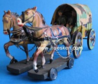 ELASTOLIN-HAUSSER HORSE DRAWN FIELD CAR