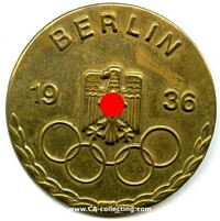 GEPRÄGTE MESSINGBROSCHE 'BERLIN 1936'