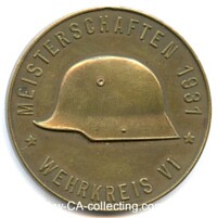 MEISTERSCHAFT-SPORTPLAKETTE 1931 DES WEHRKREIS VI.