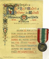 UNITED ITALY MEDAL 1848-1918