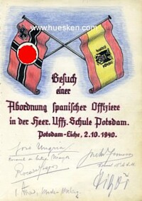 AUTOGRAPHS SPANISH OFFICER CORPS.