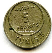 TUNESIEN - 5 FRANCS 1954