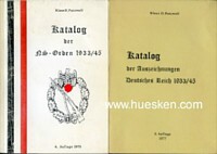 KATALOG DER AUSZEICHNUNGEN DEUTSCHES REICH 1933-1945.