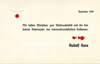 RUDOLF HESS - WEIHNACHTSKARTE 1937