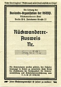 RÜCKWANDERER-AUSWEIS NR. 6592