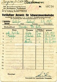 IDENTIFICATION CARD FOR BLACK SEA GERMANS
