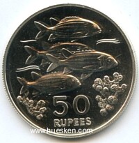 SEYCHELLES - 50 RUPEES 1978 SQUIRREL FISH