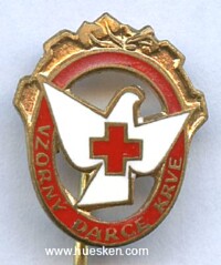CZECH RED CROSS BADGE FOR EXEMPLARY BLOOD DONATION