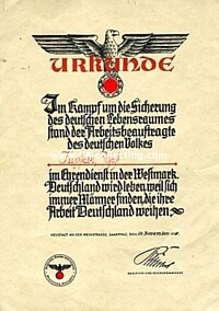 DECORATIVE NSDAP COMMEMORATION DOCUMENT