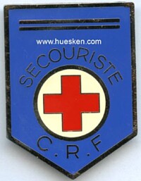 FRENCH RED CROSS SOCIETY ENAMELLED BADGE.