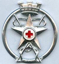 ITALIAN RED CROSS ARMY LARGE SIZE CAP BADGE.