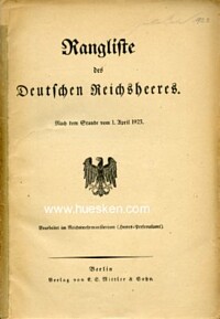 RANGLISTE DES DEUTSCHEN REICHSHEERES 1923.