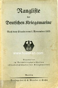 RANGLISTE DER DEUTSCHEN KRIEGSMARINE 1935.