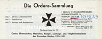 DIE ORDENS-SAMMLUNG-PREISLISTE Nr.22